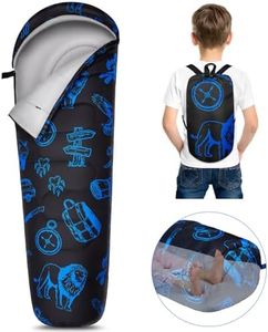 FIOBEE Kids Sleeping Bag for Girls Boys 3 Season Warm & Cool Weather Youth Camping Sleeping Bags with Backpacking Bag Waterproof for Traveling Hiking Indoor Outdoor Camping Essentials, Black Animals