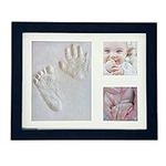 Baby Handprint and Footprint Makers Kit Keepsake For Newborn Boys & Girls, Baby Girl Gifts & Baby Boy Gifts, Personalized Baby Shower Gifts, Memory Art Picture Frames for Baby Registry-black