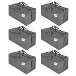 VENO 6 Pack Heavy-Duty Extra Large Moving Bags W/Backpack Straps, Moving House Essentials, Strong Handles & Zips, Clothes Storage, Laundry Bags, Reusable and Sustainable (Windowpane, 6 Pack)