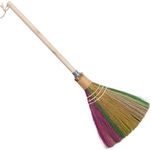 TTS For Home Vietnamese Colorful Straw Soft Broom, Natural Whisk Broom Sweeping Broom, Broom for Cleaning, Decorations Item Indoor Outdoor, Wedding Broom with - 9.84'' Width, 30.12" Length