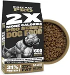 Bully Max 2X Calorie Dry Dog Food PRO Series | High Calorie High Protein Dog and Puppy Food | Healthy Weight Gain and Muscle Mass for All Breeds | 600 Calories per Cup | Slow-Cooked | 16 Lbs. Bag