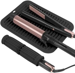 WRORUNER Large Silicone Heat Resistant Mat, Professional Hot Hair Tools Mat for Curling Iron, Flat Iron, Hair Straightener, Portable Hot Pad Cover for Travel Home Salon(11.8" x 9.0")