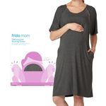 Labor and Delivery Gown by Frida Mom| Easy-Snap, Tagless, Skin-to-Skin Access for Nursing and Full Coverage in the Back