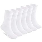 Auranso Boys Crew Socks 6 Pairs Kids Girls Cushion Athletic Ankle Socks 10-13 Years