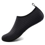 Shebsheb Aqua Water Socks For Women Men Kids, Barefoot Non Slip And Quick-dry Beach Sports Water Shoes For Swimming Snorkeling Surfing Kayaking Beach Walking Yoga gym, Black, 40/41 EU