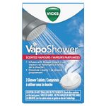 Vicks VapoShower, Shower Bomb Tablets, Soothing Vicks Vapors Steam Aromatherapy with Eucalyptus and Menthol, Non-Medicated, Shower Pucks, 3 Tablets