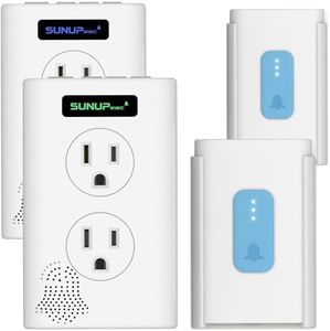 Wireless Doorbell,Door Bell Kit with Extra Outlets & Nightlight,1400Ft Range,Doorbell Signal Extender,IP65 Waterproof,Do Not Disturb Mode,LED Flash,38 Chimes(White,2 Button & 2 Receiver)