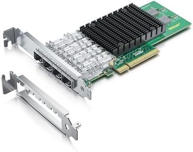 10Gtek 10Gb PCI-E NIC Network Card, Quad SFP+ Port, with Original Intel XL710-BM1 Controllers, PCI Express Ethernet LAN Adapter Support Windows Server/Linux/VMware ESXi, Compare to Intel X710-DA4