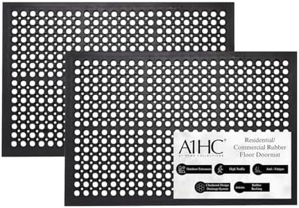 A1HC New All Purpose Anti Fatigue Versatile Rubber Floor Non-Slip Mat with Drain Holes, Perfect as Workplace Mat, Restaurant Kitchen Mat, Commercial Utility Garage Floor Mat - 36" x 60" (2 Pack)