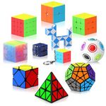 Vdealen Speed Cube Set, Magic Cube Set of 2x2 3x3 4x4 Pyraminx Megaminx Skewb Snake Infinity Cube Game, Christmas Birthday Party Gifts for Kids Teens Adults (11 Pack)