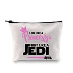 GJTIM Funny Movie Inspired Zipper Makeup Bag Look Like A Princess Flight Like Jedi Birthday Gift For Movie Fan, Flight Like Jedi Bag, Medium