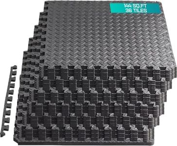 Yes4All 144SQFT Puzzle Exercise Mat for Home Gym, EVA Interlocking Foam Tiles with Border for Workout Equipment