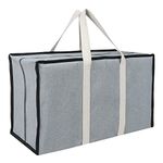 Double R Bags Heavy Duty Extra Large Storage Bag, Moving Bag Tote, Blanket Clothes Organizer, Comforter, Bedroom closet, Supplies, Storage, Strong Materials (Pack of 10, Grey Canvas)