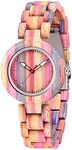 Dentily Colorful Wooden Women Watch Rainbow Natural Quartz Wooden Watches for Women