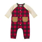 Mud Pie Baby Boys, Red Buffalo One PiecevBodysuit, Black, 9-12 Months