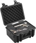 VEVOR Hard Pistol Cases with Pre-Cut PU Foam, Waterproof & Dustproof Hard Gun Case for 2 Pistol, 14.1×11.5×7.6 in Lockable Pistol Case, Black