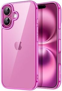 JETech Case for iPhone 16 Plus 6.7-Inch, Non-Yellowing Shockproof Phone Bumper Cover, Anti-Scratch Clear Back (Pink)