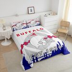 Erosebridal Football Bedding Set Full,Sports Football Fans Comforter for Kids Boys Girls,Football Team Comforter Sets,Sports Football Fans Duvet Insert with 2 Pillowcases(Buffalo)