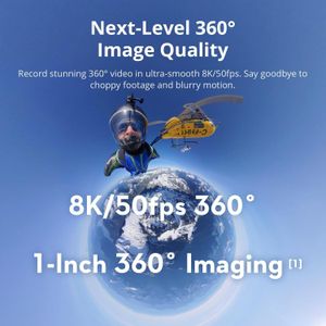 DJI Osmo 360 Adventure Combo – 8K Waterproof Action Camera, 128GB, 3 Batteries