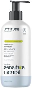 ATTITUDE Hand Soap for Sensitive Skin with Oat, EWG Verified, Dermatologically Tested, Vegan, Extra Gentle, Unscented, 473 mL