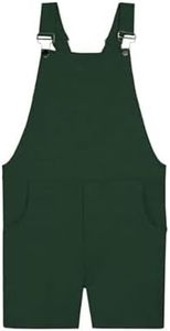 Swoveralls Unisex Shorts, 4X-Large, Forest Green, Organic Cotton Blend, Men’s Overall, Women’s Overalls, Relaxed Fit Men & Women’s Bib Overall
