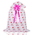 56× 36 inches Extra Large Gift Bag Large Birthday Gift Bag for Presents, Jumbo Gift Bag with Pull Bow for Birthday Baby Shower Wedding(Pink)