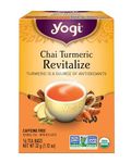 Yogi Tea Chai Turmeric Revitalize (Pack 6) - 96 Tea Bags - Caffeine-Free Herbal Tea with Antioxidant Support - Includes Turmeric, Cinnamon, Ginger & More