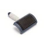 Mikki Dog, Puppy Grooming Curved Head Slicker Brush, Shedding tool, for Cockapoos, Labradoodles, Cavapoos and Golden Doodles, Blue, Grey,X-Small