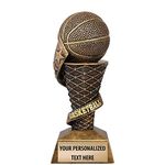 Crown Awards Basketball Trophy | 7 3/4" Elite Basketball Team Trophies Custom | Free Engraving Included