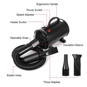 Memows 2800W Dog Hair Dryer – Black, High-Power Pet Grooming