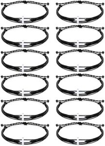 Yinkin 12 Pcs Cross Bracelet for Women and Men Cross Adjustable Nylon Rope Christian Handmade Braided Bracelet for Teens Handmade Christian Jewelry Wish Bulk Cross Bracelets, as pictures shown, Nylon,