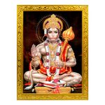 Hanuman Ji Photo Frame Collection - Small and Large Acrylic Frames for Table, Temple, Wall, Mandir, Gym, and Outdoor Spaces, for Home Decor (4 x 6 inches, Golden Frame 04)