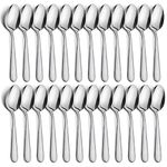 24-Piece Dinner Spoons Set, Funnydin 6.7" Stainless Steel Spoons Silverware, Durable Dessert Spoons, Table Spoon Use for Home, Kitchen and Restaurant - Mirror Polished, Dishwasher Safe