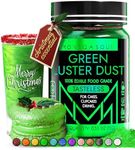 MONÉGASQUE Green Luster Dust Edible Glitter for Cocktails 15g – Premium Green Christmas Edible Glitter – Edible Cake Decorations – Edible Glitter for Drinks – Drink Glitter – Edible Glitter for Cakes