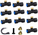 Furnrubden Water Brass Misting Nozzle,Outdoor Misting System, 1/4" Slip-Lok Outdoor Water Mister Cooling System Greenhouse Irrigation Kit for Patio Garden