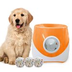 Gziztx Automatic Dog Ball Launcher, Range Up to 46ft, Contains 3 ETPU Balls, Dog Toy Launcher Ball Tossing Machine Bite Resistant for Small and Medium Dogs