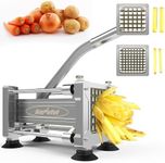 Sunvivi French Fry Cutter Stainless Steel Potato Slicer : with 2 Replaceable blades (1/2 & 3/8 Inch), Professional Fries Cutter for Potatoes, Carrots, Cucumber, Onion, Yam