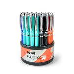 WIN Guide Ball Pens Set | 50 Pens (45 Blue Ink & 5 Black Ink) | 0.6 mm Tip | Pens for Writing | Students, Exam Use | Premium Corporate Gifting | Elegant & Classic Finish | Ideal for School & Offices