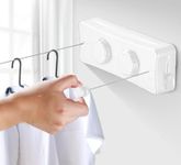 KACOOL Retractable Clothesline 5 Metre – Wall Mounted Indoor & Outdoor Drying Line (Single/Double Line), ABS Housing & 304 Stainless Steel Wire for Bathroom, Balcony, Laundry Room (Double Line)