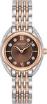 Bulova Ladies Curv Diamond Women's Quartz Watch with Brown Dial Analogue Display and Multicolour Stainless Steel Bracelet 98R230