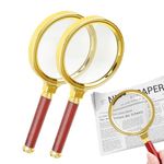 10X Magnifying Glass, 2 Pcs Handheld Magnifiers, 3.1inch High Clarity Magnifying Glass for Reading, Learning, Fault Finding