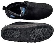 Plantar Fasciitis House Slippers for Men with Arch Support & Full Length Orthotic Inserts. Comfortable & Supportive. BLACK. (UK 9 / EU 43)