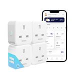 Smart Plug Remote Voice Control GNCC,Smart Socket with Wireless Works with Alexa and Google Home, Compatible with Smart Life APP Timer Plug Without Energy Monitoring, 2.4Ghz Only, 13A 3120W, 4 Pack