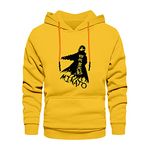 Teewink Stylish Unisex Death Note Apple Face Anime Design Printed Hooded Hoodies | Pullover Sweatshirts for Men & Women Yellow