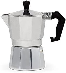 Primula Aluminum Espresso Maker - Aluminum - For Bold, Full Body Espresso – Easy to Use – Makes 3 Cups, Silver