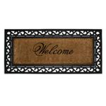 Abbott Collection 35-RFW/2523 Coir and Rubber Welcome Door Mat, Black