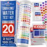 2023 All-New 20 in 1 Drinking Water Testing Kit 120 Strips - Home Tap and Well Water Test Kit for Hardness, Lead, Iron, Copper, Chlorine, Fluoride and More