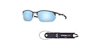 Oakley Wire Tap 2.0 OO4145 41450 60MM Satin Lead/Prizm Deep Water Polarized Rectangle Sunglasses for Men + BUNDLE Accessory Leash + BUNDLE with Designer iWear Eyewear Kit