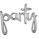 Amscan 3669711 Script Phrase: 'Party' Silver