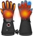 LATITOP Heated Gloves for Men Women, Rechargeable Heated Gloves Battery Powered Waterproof Windproof Electric Heated Gloves, Warming Heated Gloves for Winter Outdoor Work Skiing Hiking Camping,L